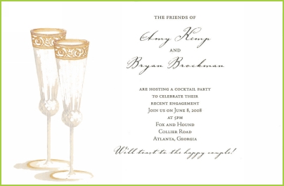 Cheers with glitter invitation by Stevie Streck